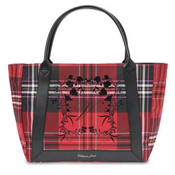 Victoria's Secret Handbags - Retail $58 NWT!! Victoria’s Secret Plaid Red‎ and Black Large Bag